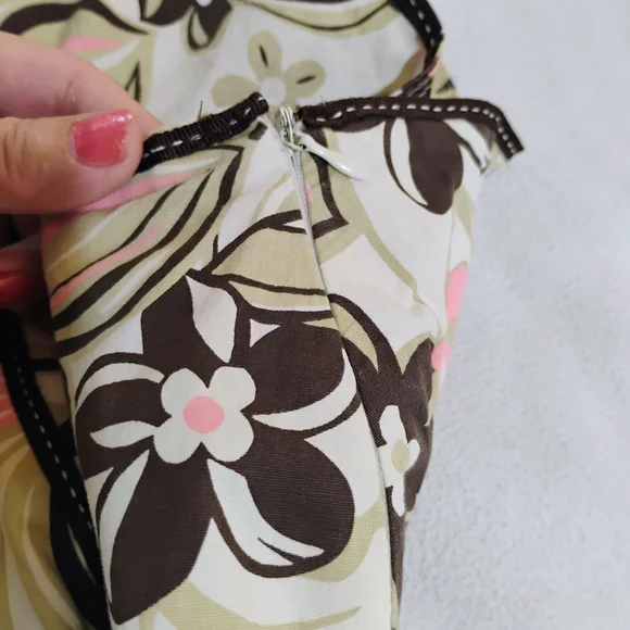 Lapis Cream Floral A-Line Skirt with Pink & Brown Accents - Picture 3 of 10